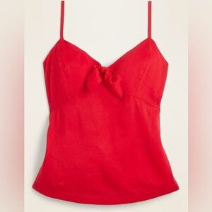 Old Navy Tie-Front V-Neck Cami Robbie Red Top Medium